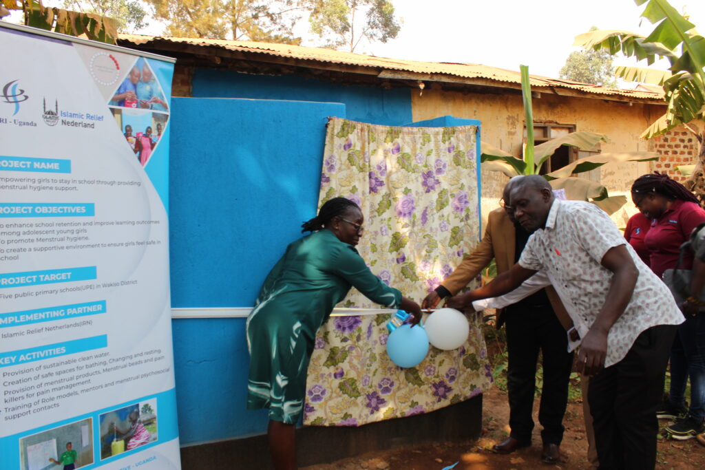 Opening of one of the WASH facilities at Namusera UMEA Primary School